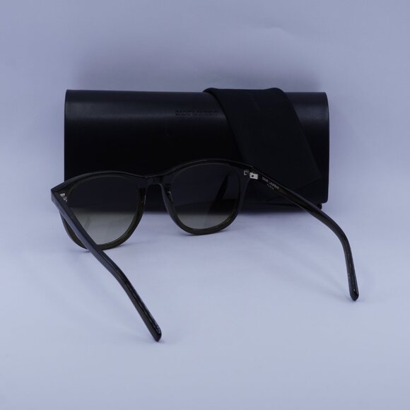 Saint Laurent SL401 007 Square Sunglasses - Dark Green/Brown - Picture 4 of 11